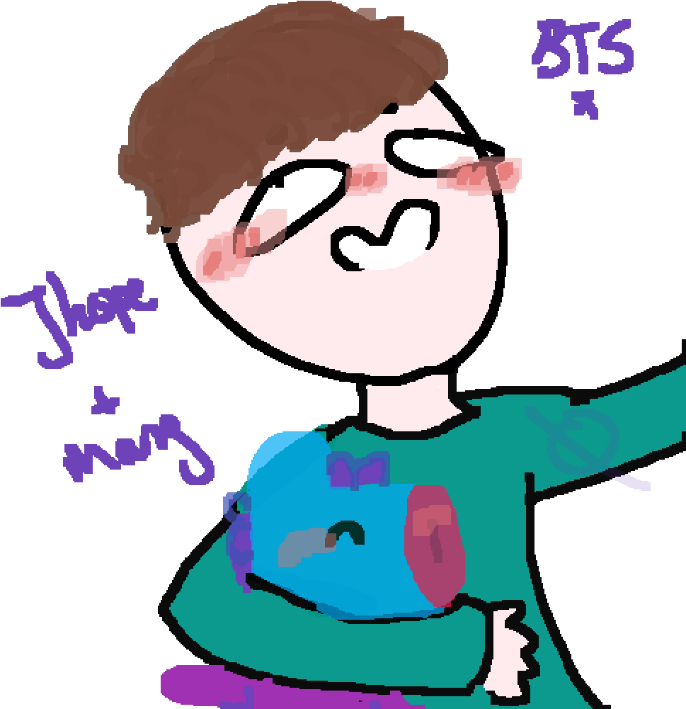 J-hope And Mang - Cartoon (1000x1000), Png Download
