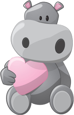 Hippo Clipart Pink Hippo - Cartoon Hippo (400x400), Png Download