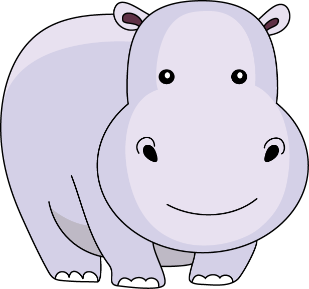 Hippo Clipart The Cliparts - Grey Hippo Baby Clipart (616x577), Png Download