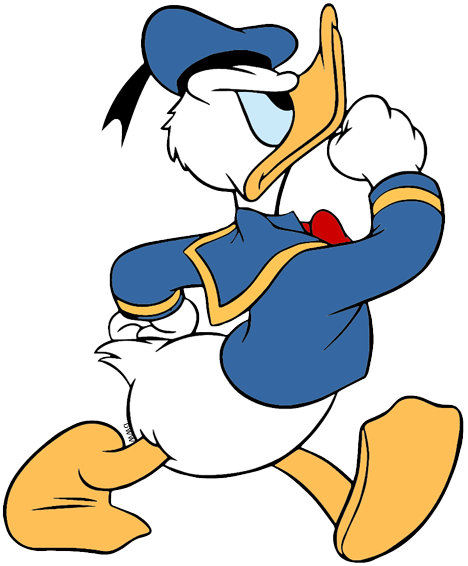 Angry Donald Confrontational Donald Cheerful Donald - Donald Duck Angry Walking (468x566), Png Download