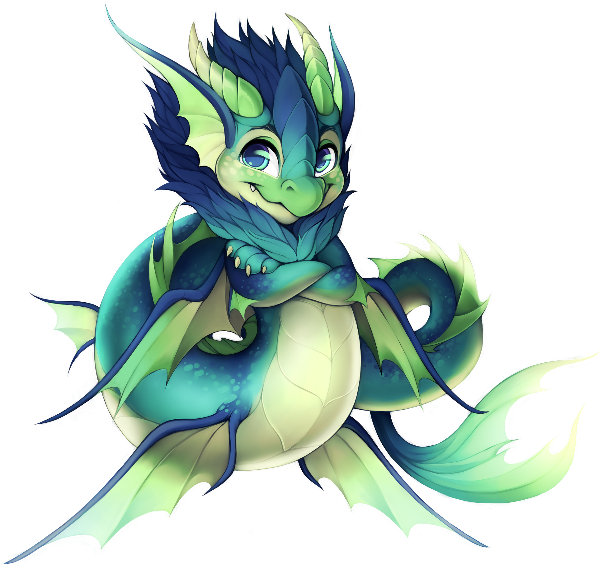 Mermaid Dragon (1942x1900), Png Download