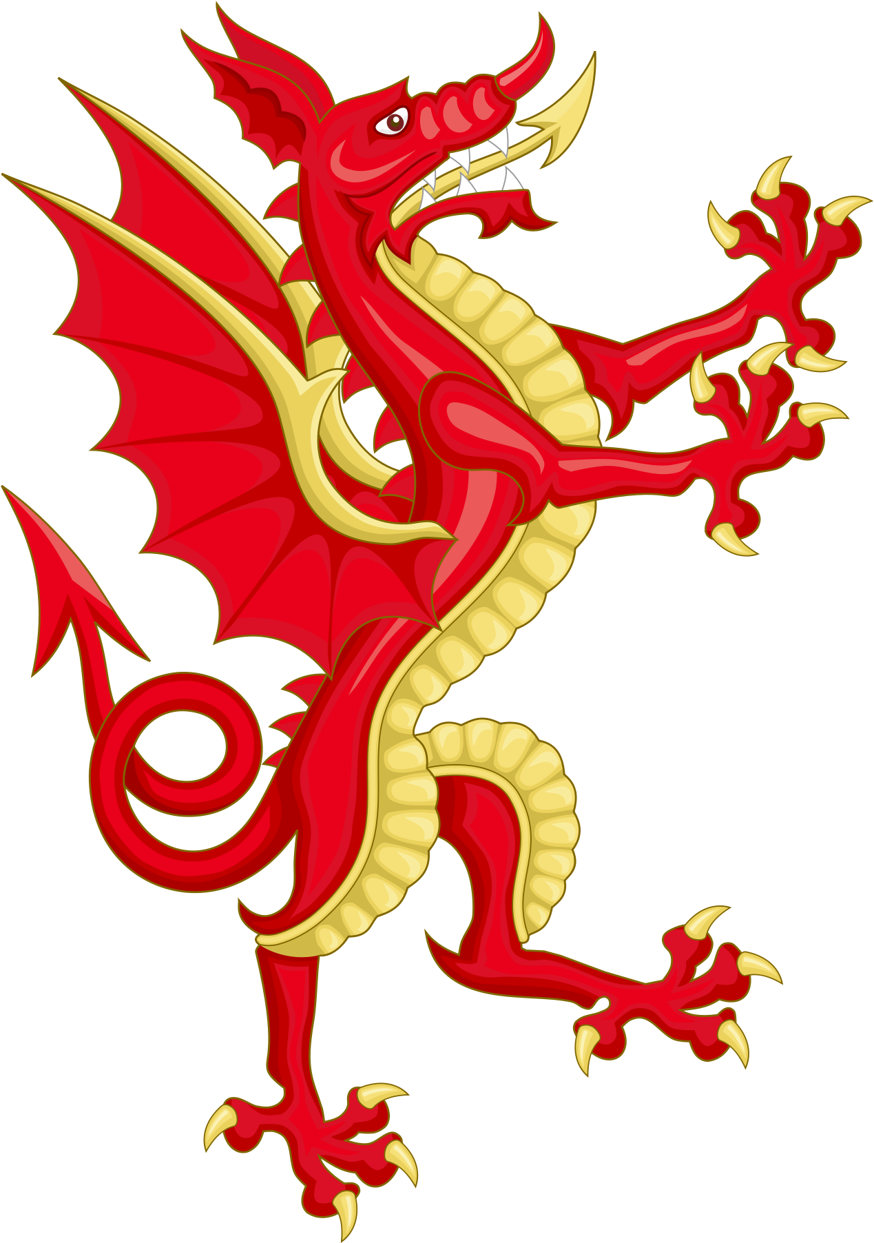 Welsh Dragon - War Of The Roses Coat Of Arms (2000x1871), Png Download