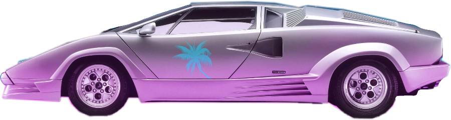 Vaporwave Cars 80saesthetic 80s Freetoedit - Lamborghini Countach Side (900x240), Png Download