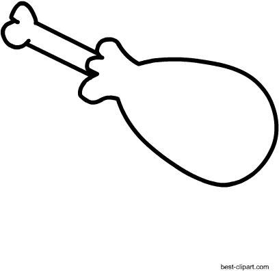 Turkey Leg, Black And White Clip Art - Illustration (450x450), Png Download