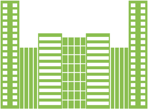 Office - Green Building Icon Png (504x373), Png Download