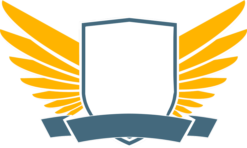 Shield Wing Vector Black And White Png » Png Image - Wing Shield Logo Png (859x515), Png Download