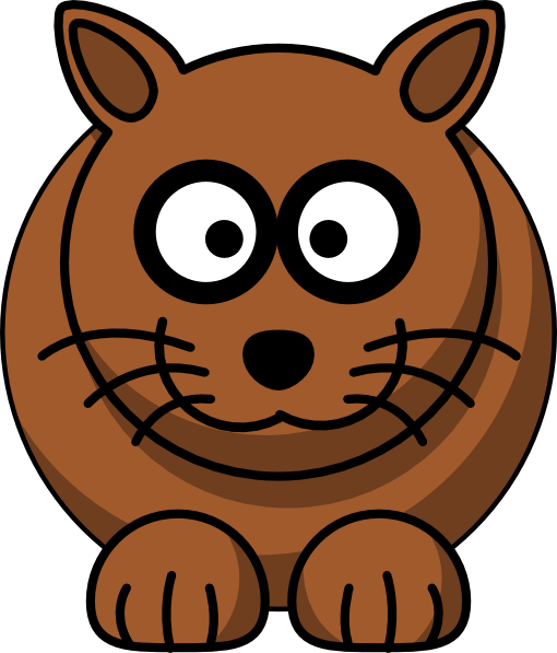 Cat No Tail Clip Art - Cat Cartoon Black And White (510x597), Png Download