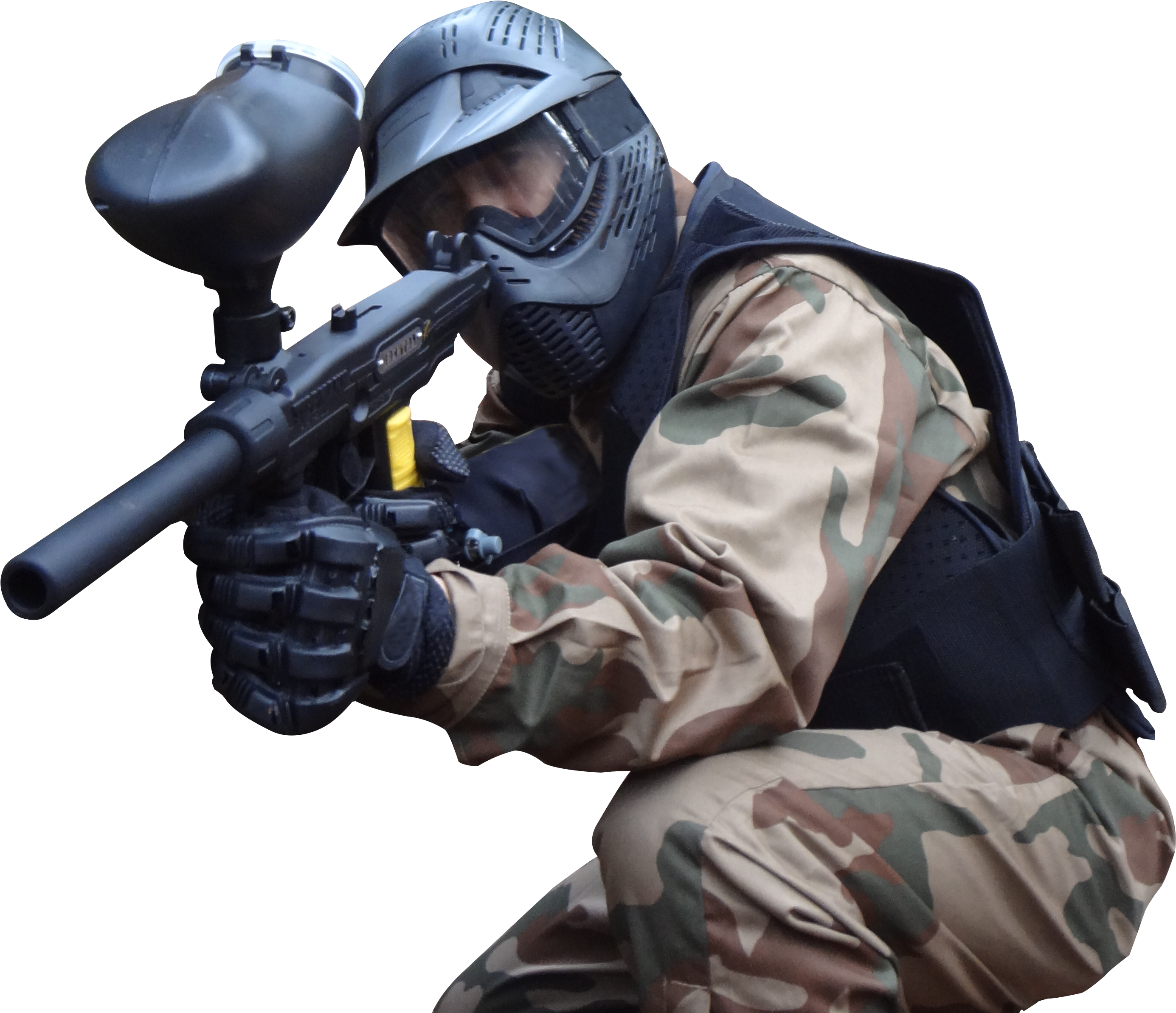 Man In Action - Paintball Png (2836x2434), Png Download