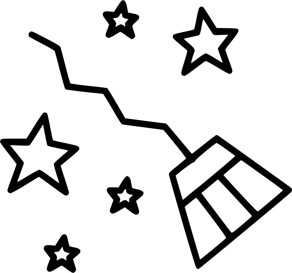 Broom Magic Witchcraft - Red White And Blue Star Clipart (980x916), Png Download