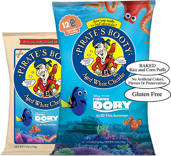 Pb-packaging - Pirate's Booty Baked Rice And Corn Puffs, Aged White (550x500), Png Download
