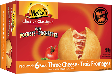 Mccain Pizza Pockets Cheese (460x400), Png Download