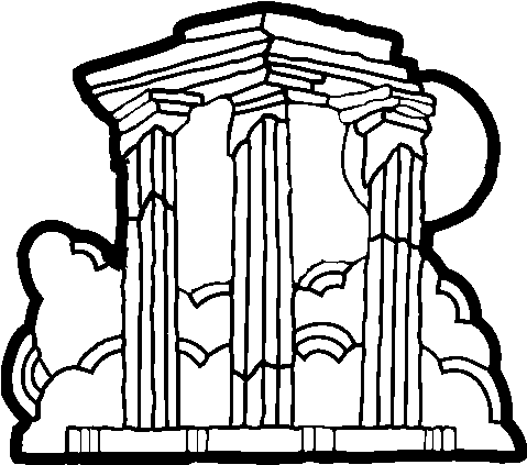 Temple Of Olympian Zeus Coloring Page - Templo De Zeus Para Colorear (600x470), Png Download