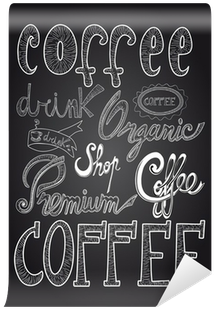 Coffee Chalkboard Illustration Wall Mural - Framed Art: Cienpies' Coffee Chalkboard Illustration, (400x400), Png Download