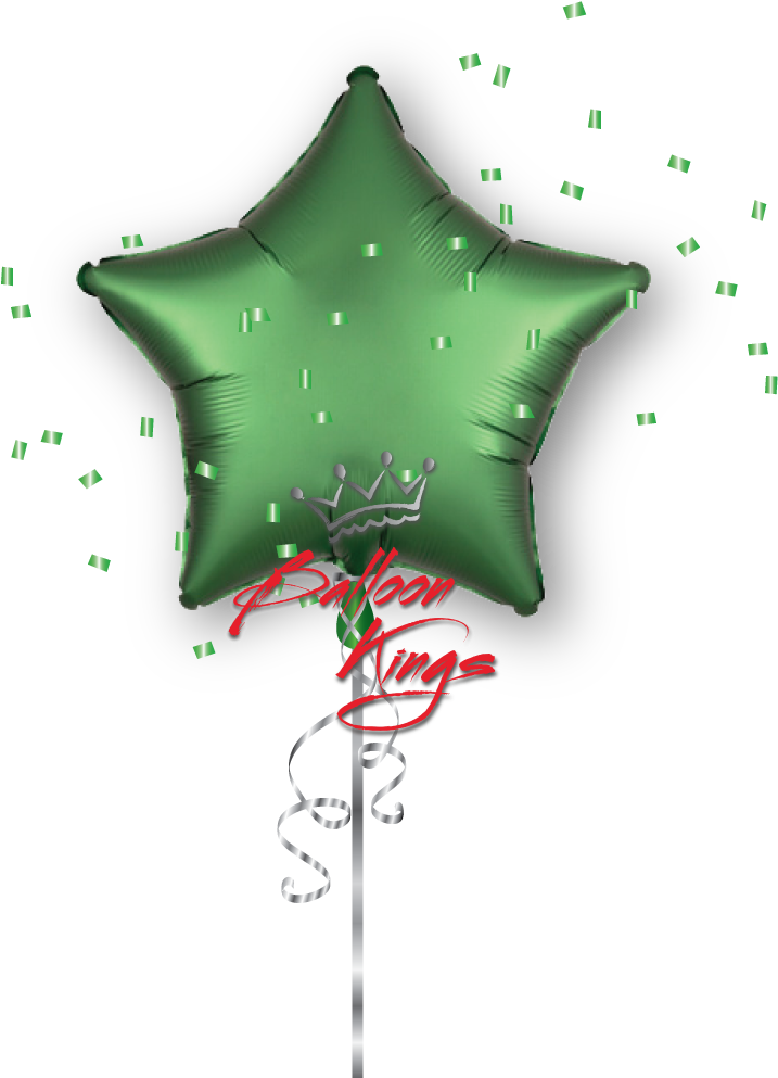 Satin Luxe Emerald Green Star - Balloon (900x1079), Png Download