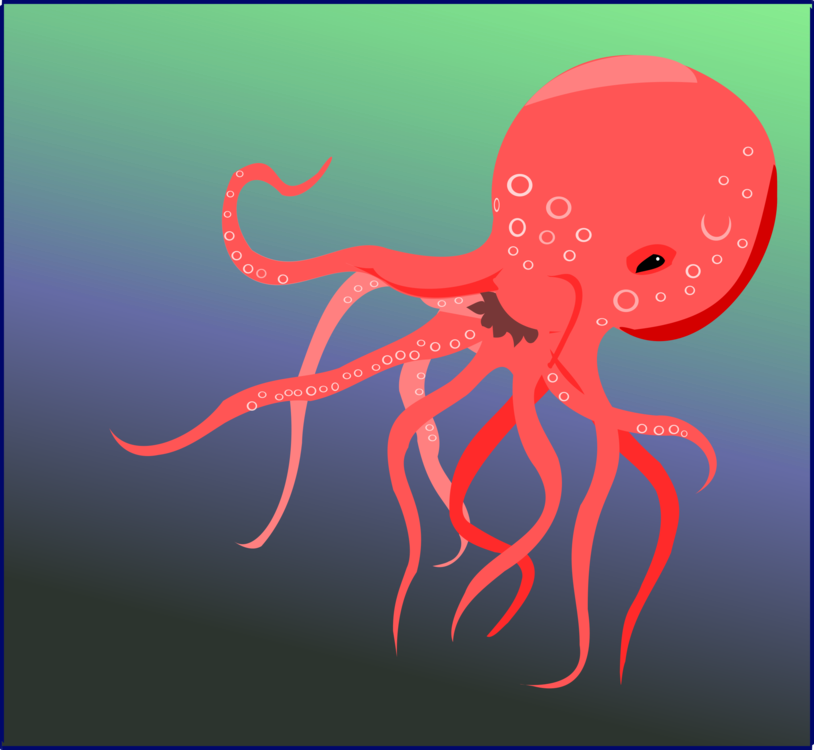 Octopus Kraken Cartoon Drawing - Clip Art (814x750), Png Download