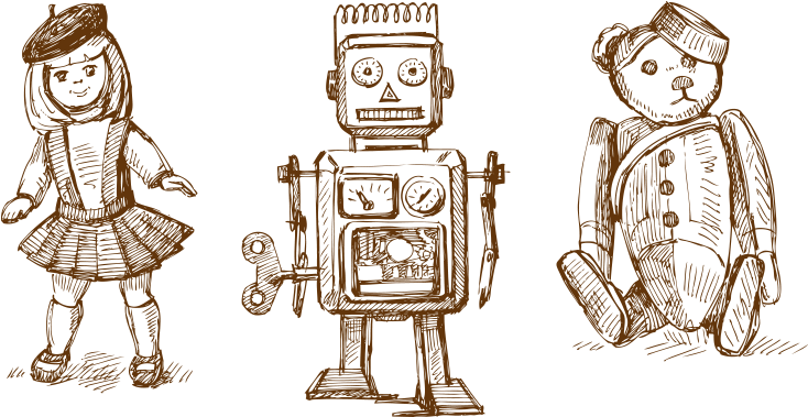 Vintage Toys Illustration Free Vector And Png The - Vintage Toys Png (1200x628), Png Download