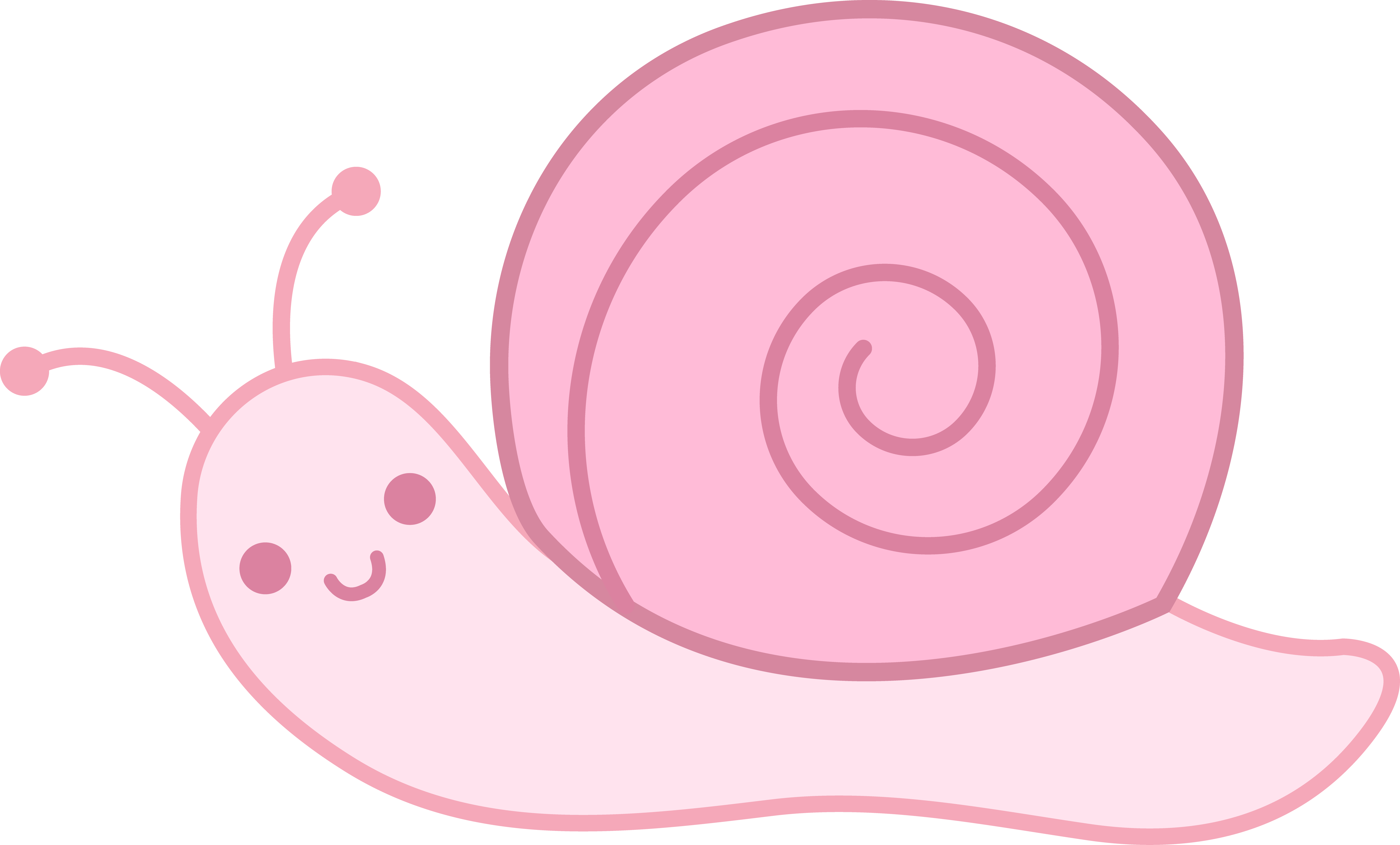 Mollusc Clipart Cute Cartoon - Pink Snail Cartoon (6362x3840), Png Download