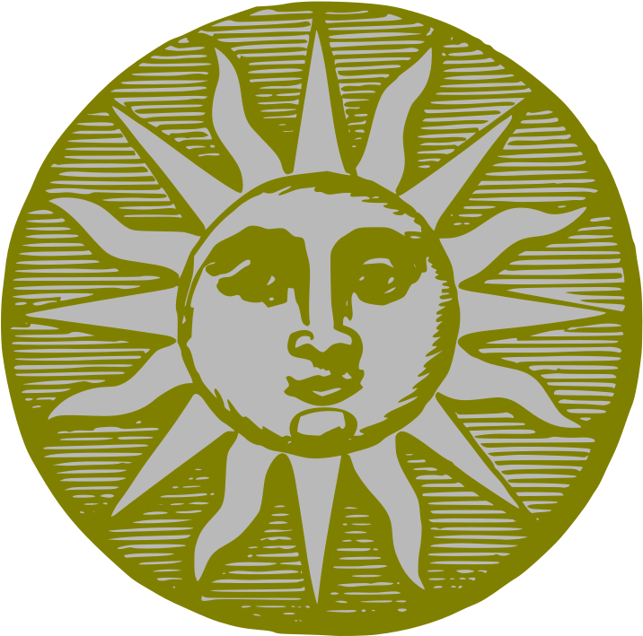 Sun Vintage Vector Black And White Download - Premium Giclee Print: Antique Sunburst Symbol By Rene (800x1131), Png Download