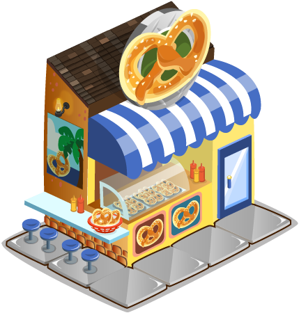 Hot Pretzel Stand - Dessert (429x450), Png Download