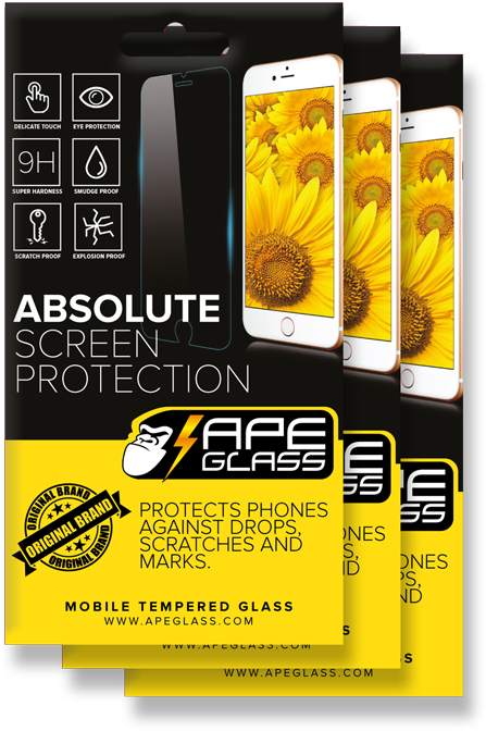 Over - Ape Tempered Glass (500x709), Png Download
