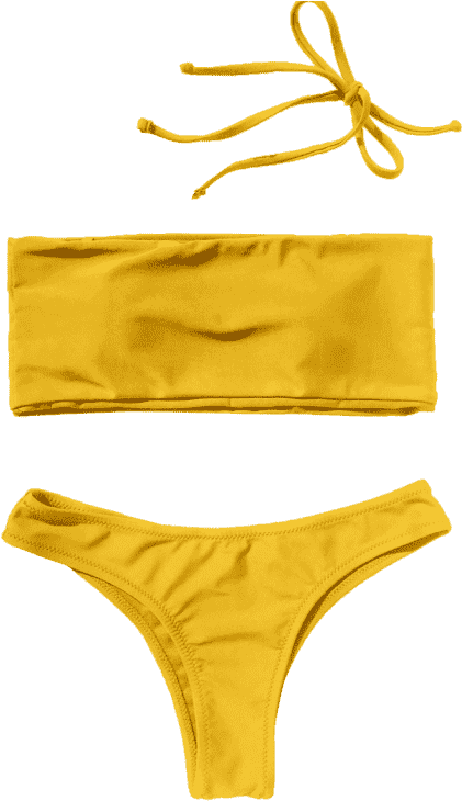 High Cut Bandeau Thong Bathing Suit - Swimsuit (558x744), Png Download
