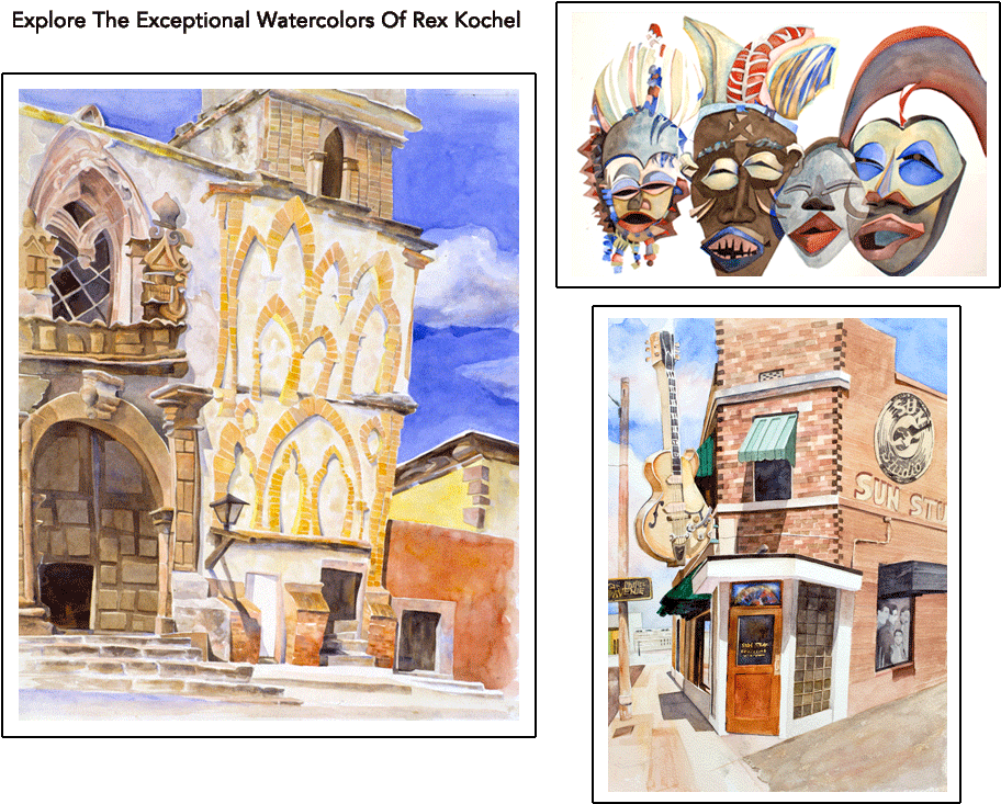 Rex Kochel Exceptional Watercolors - Visual Arts (956x750), Png Download