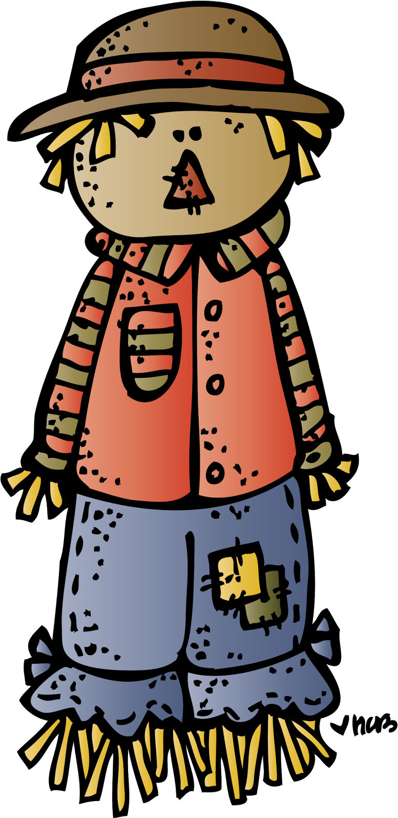 Scarecrow Clipart Colored - Melonheadz Fall Clipart (788x1600), Png Download