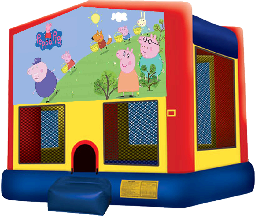 Peppa Pig Sparkly Pink Bounce House Rentals In Austin - Moana Bounce House (864x792), Png Download