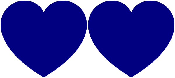 Blue Hearts Doubled - Hearts Doubled (600x267), Png Download