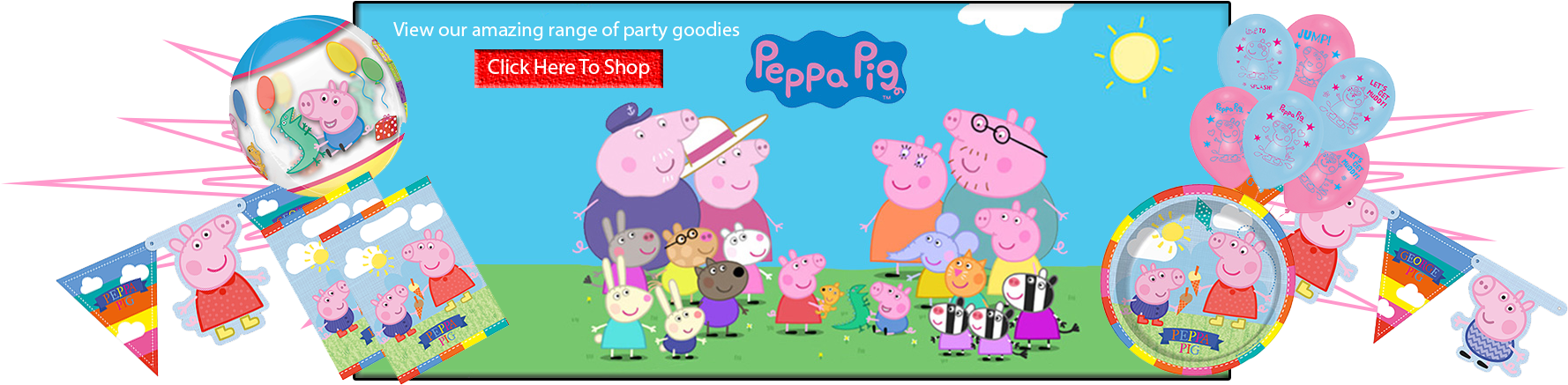 Hama Beads Paw Patrol Peppa Pig 2018 - Peppa Pig - Peppa With Water Wings 43cm - Good Quality (1800x445), Png Download