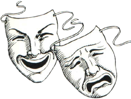 The Story Behind The Comedy And Tragedy Masks - Drama Faces (444x326), Png Download