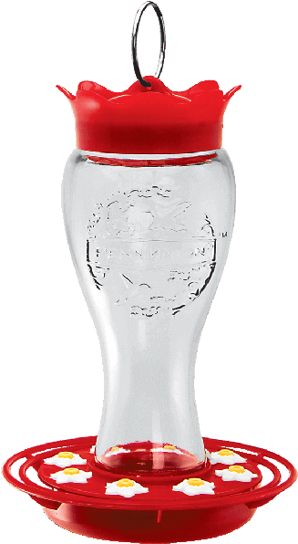 Pennington 16 Oz Glass Hummingbird Feeder - Bird Feeder And Flower Planter On The Same Shepherd (600x600), Png Download