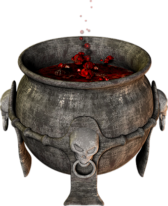 Cauldron-012 - Cauldron With Potion Png (332x406), Png Download