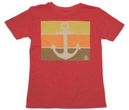 Red, Stripe, Kid's, Kid's Tee, Kid, Anchor, Yellow, - T-shirt (700x600), Png Download