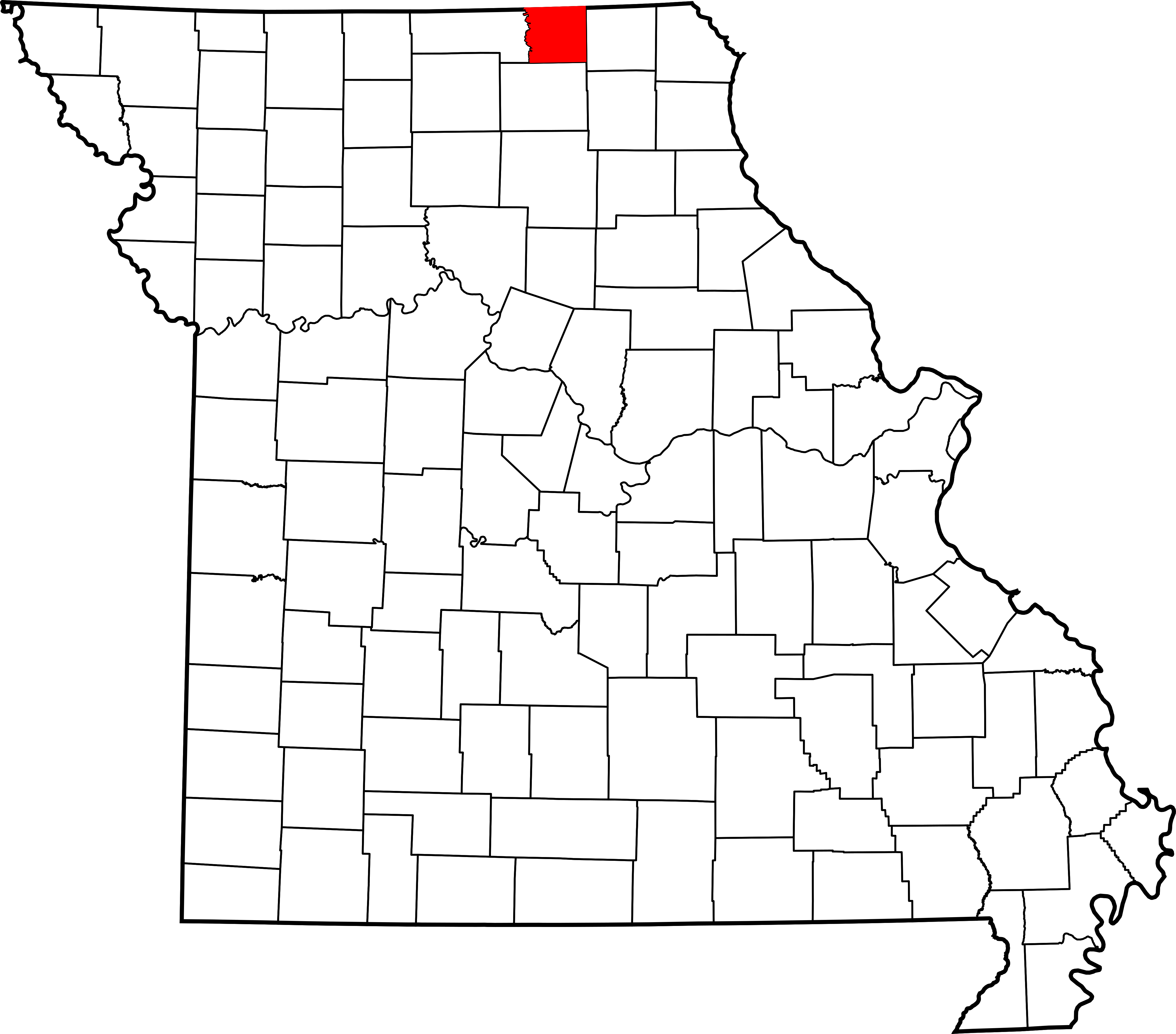 Map Of Missouri Highlighting Schuyler County - St Louis Map Shape (4659x4096), Png Download