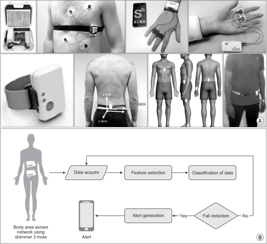 Using Shimmer For Fall Detection - Architecture (850x776), Png Download