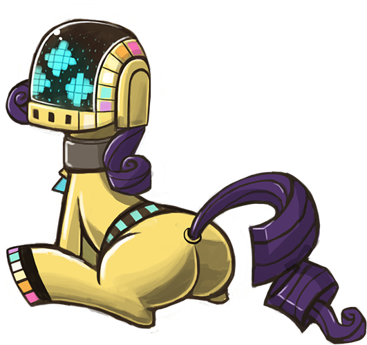 30 Minute Art Challenge, Artist - Rarity Daft Punk Mlp (531x499), Png Download