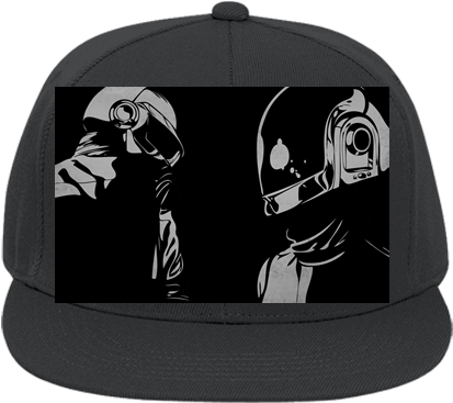 Flat Bill Fitted Hats 123 - Daft Punk (428x400), Png Download