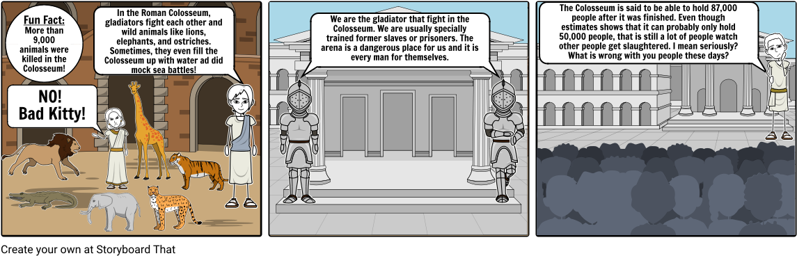 Roman Colosseum - Cartoon (1164x385), Png Download