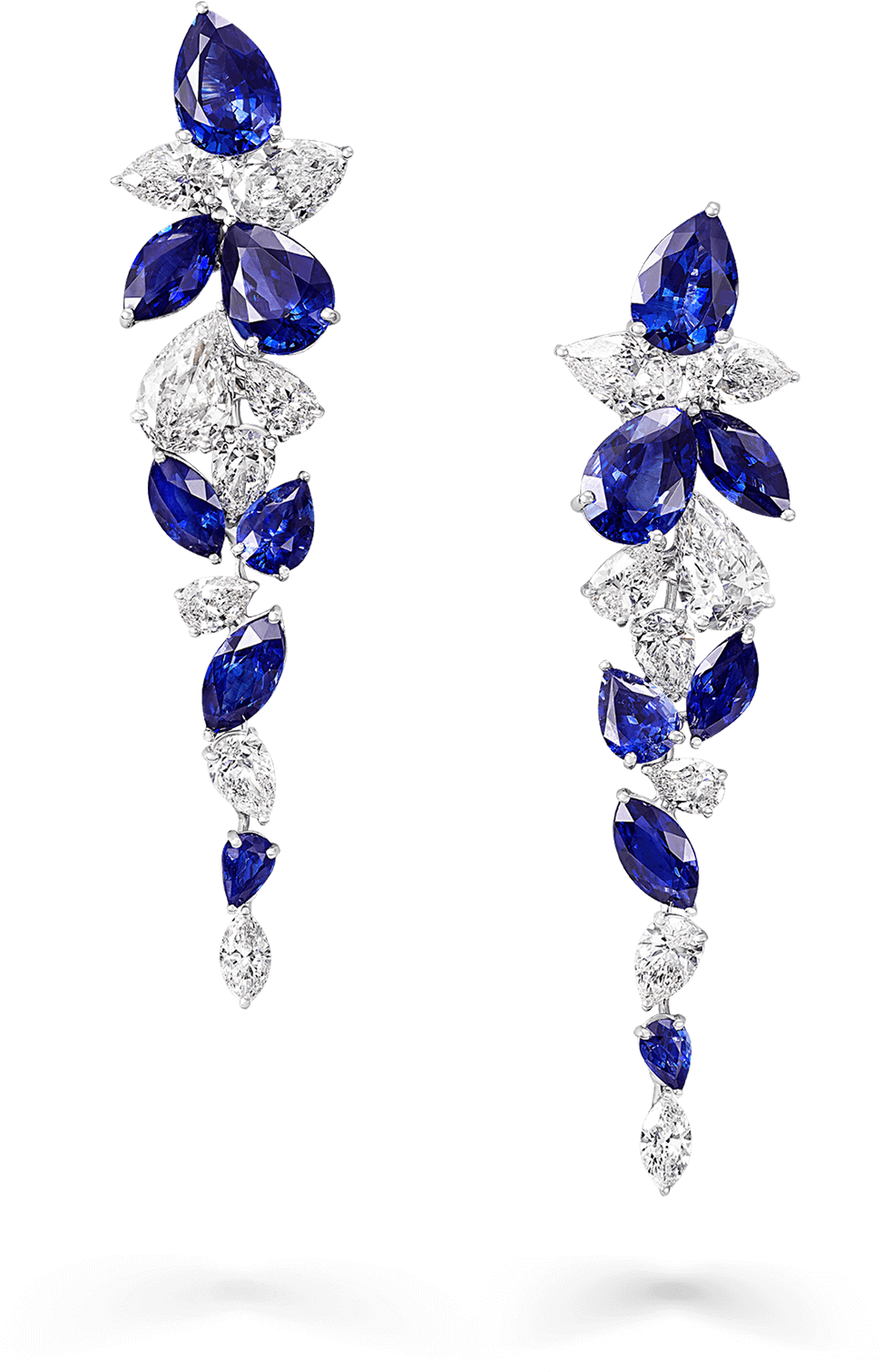 Graff High Jewellery Foliage Sapphire And Diamond Earrings - Graff Diamonds (2000x2000), Png Download