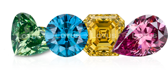Loose Colored Diamonds (632x266), Png Download