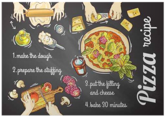 Pizza Recipe Illustration (400x400), Png Download