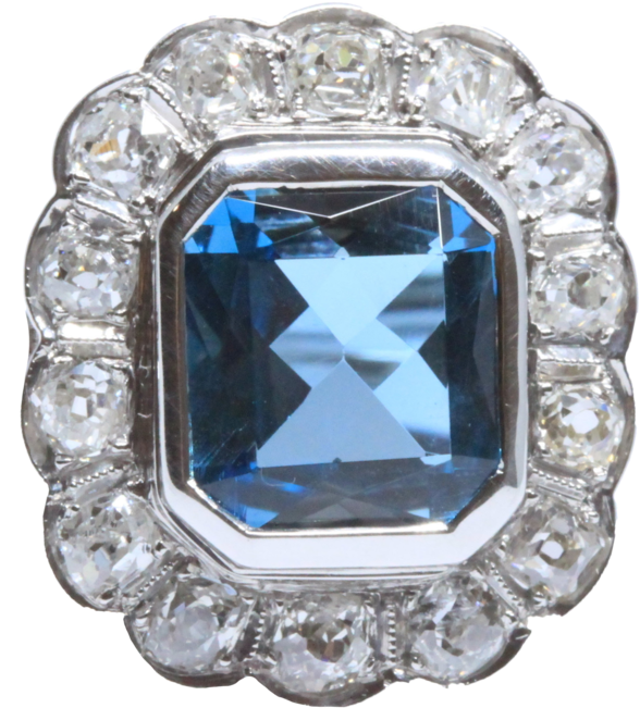 1930s Art Deco Ring With (1000x894), Png Download