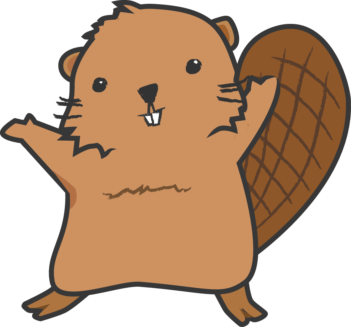 Beaver Png - Beaver Standing Up Cartoon (1159x1081), Png Download