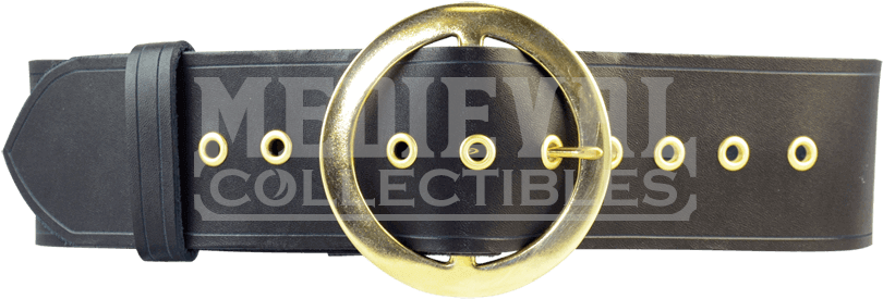 Wide Pirate Waist Belt Large Brown With Brass Buckle (850x850), Png Download