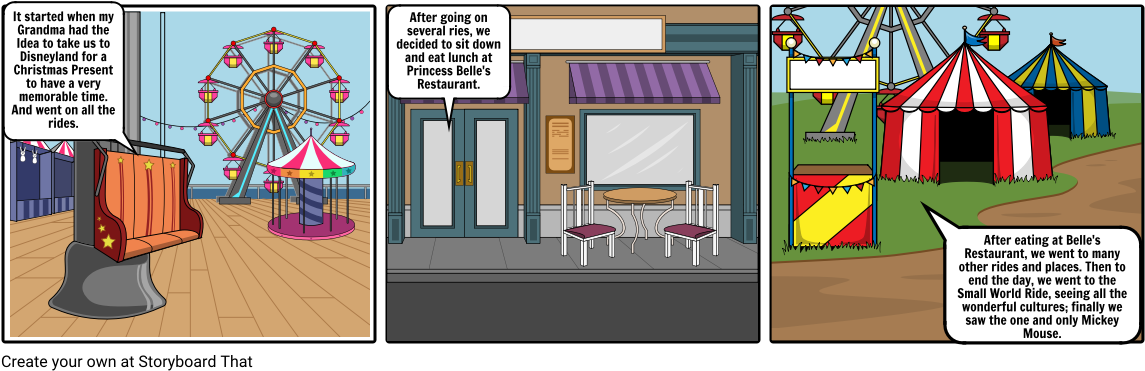 First Visit To Disneyland - Cartoon (1164x385), Png Download