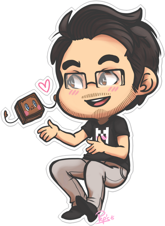 Vector Black And White Download Pin By Katy Piguet - Markiplier Fan Art Chibi (615x800), Png Download