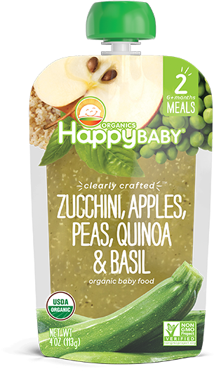 Happy Baby Organics Clearly Crafted Zucchini, Apples, (600x600), Png Download