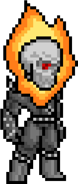 Ghost Rider - Ghost Rider Pixel Art (290x640), Png Download