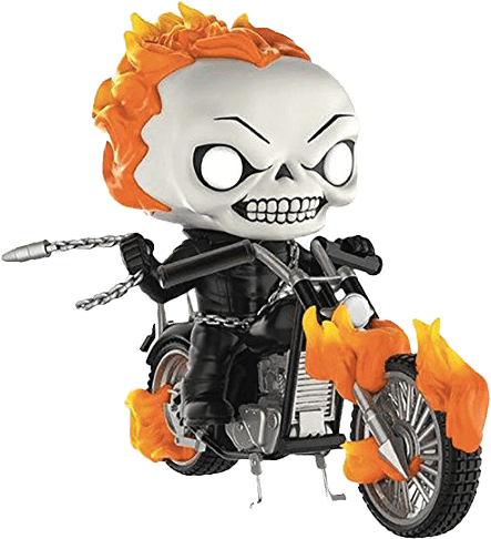 Classic Ghost Rider - Funko Ghost Rider - Ghost Rider On Bike Pop! Rides (709x709), Png Download